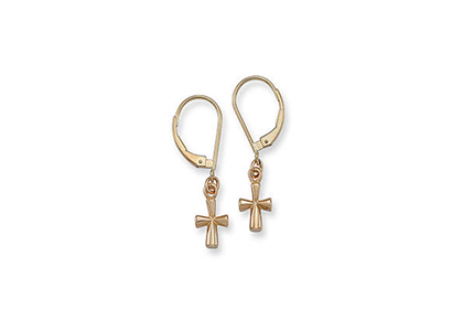 Gold Plated Fashion Cross Earrings